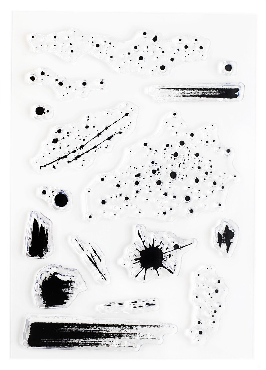 Splatter and Brush Strokes, Clear Stamps 4x6 inch by Wintertime Crafts